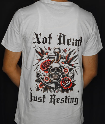 Not Dead - Just Resting Premium Printed White T-Shirt