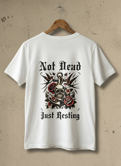 Not Dead - Just Resting Premium Printed White T-Shirt