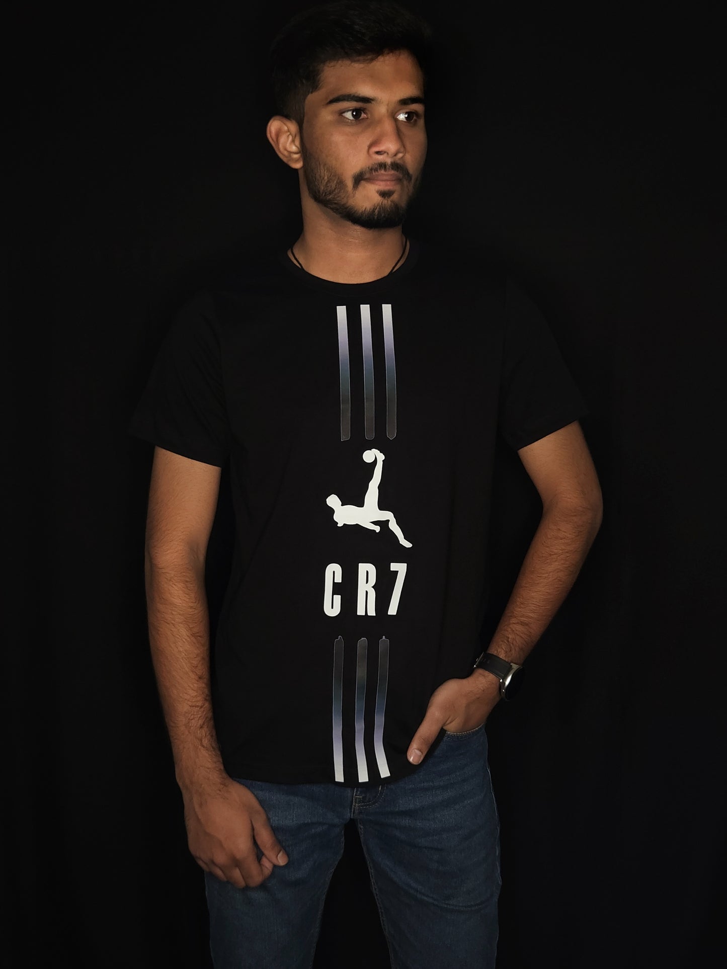 Cristiano Ronaldo Printed Black T-Shirt
