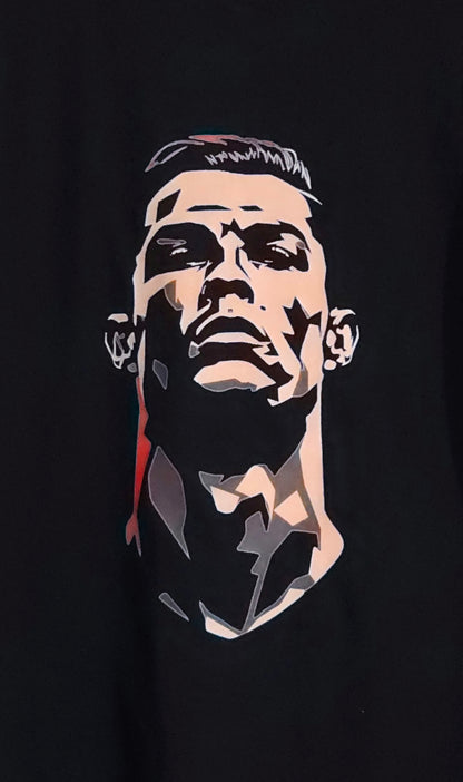 Cristiano Ronaldo Printed Black T-Shirt
